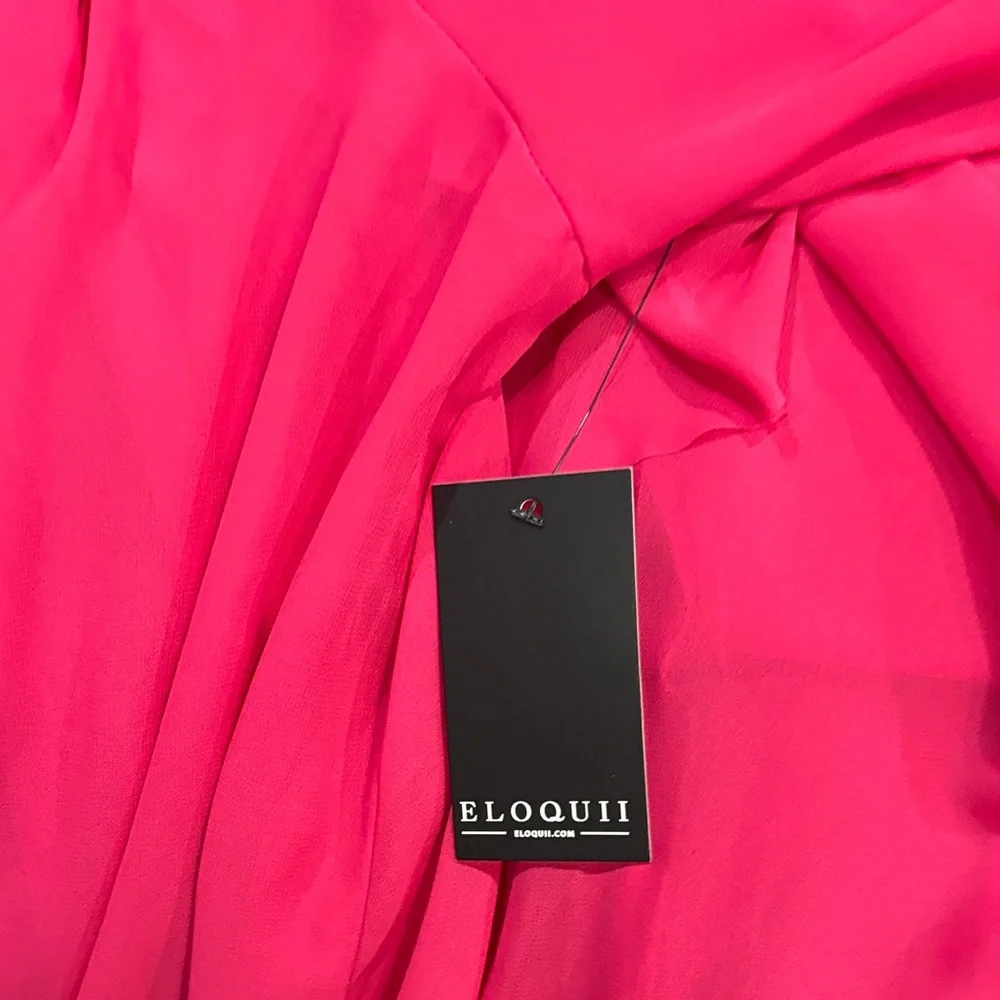 Eloquii Sheer Pink Ruffled Dress - Picture 6 of 8
